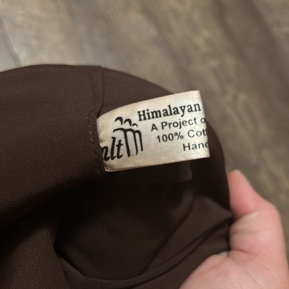 Handmade Himalayan Purse 100% Cotton & Suede Brown Orange Aztec Boho - Picture 10 of 13